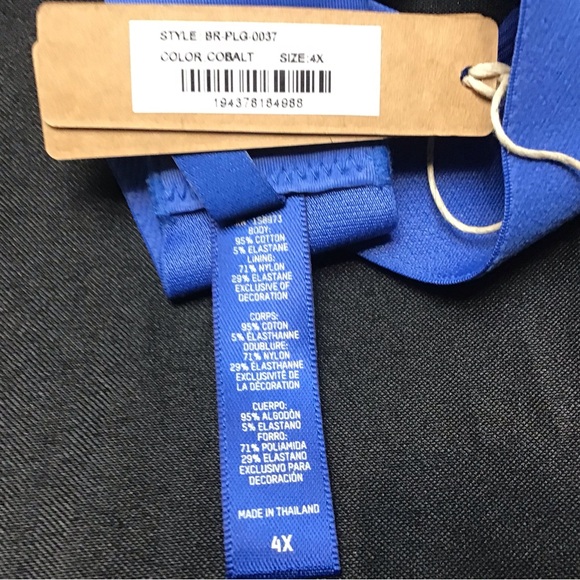 - Skims NWT Cobalt Colored Plunging Bra Size 4X (0037) - Picture 3 of 4